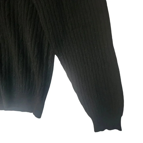 Tasso Elba 100% Cashmere Sweater Black V-Neck Long Sleeve Pullover Size Medium - Picture 12 of 13